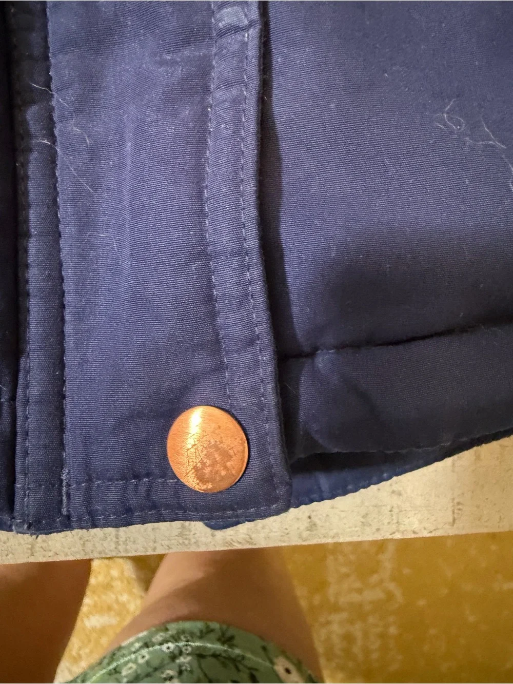 OshKosh B'gosh Navy Jacket with Pink Lining & Faux-Fur Trim Size 4T VGUC